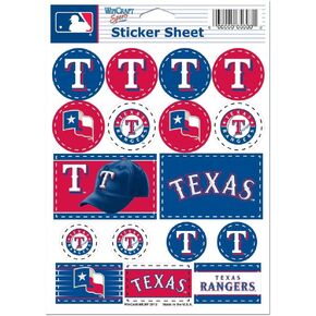 Wincraft MLB Texas Rangers Vinyl Sticker Sheet, 5" x 7"