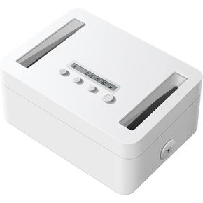 Vaydeer Metal Time Lock Box, Phone Lockbox with Timer, Locking Safe Storage, Self-Control Locker with USB C Charge, Child Lock, Smart Timed Release Jail for Phone/iPad Mini/Medicine/Cigarette/Snack