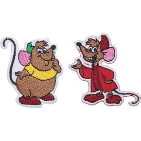 2 PCS Jaq and Gus Patch Iron on for Clothing Saw On/Iron On Embroidered Patch Applique for Jeans, Hats, Bags