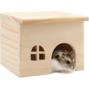منزل هامستر خشبي، مخبأ للحيوانات الصغيرة، منزل للفئران، الفئران، الجربوع، الفأر، قفص أرنب، كوخ اللعب (M) in Kuwait