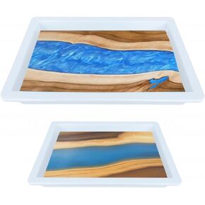 Large Epoxy Table Mold 23.5 * 11.7 * 3 inch and 15.7 * 9.8 * 3 inch, River Table Mold, Cutting Board Molds for Epoxy Resin, Large Reusable Epoxy Mold for Coffee Table, Charcuterie Board, Art Panel