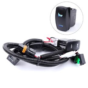 Laser Horn Rocker Switch Harness kit, Newdeli 12V 20A Waterproof Horn Wiring Harness Kit, LED Illuminated Backlit On/Off Toggle Switch + Relay Wiring Harness Kit for Truck Car Boat SUV ATV UTE 4X4