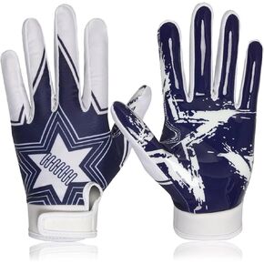 RIGWARL Football Gloves Men, Youth & Adult Football Gloves, Performance Enhancer Receiver Gloves with Super Tacky Grip for Ultimate Experience, Adult & Youth Sizes