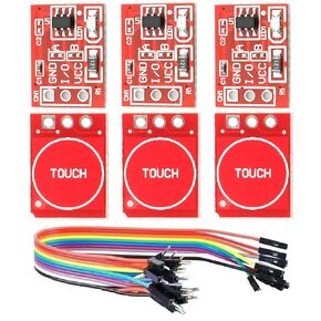 6Pcs TTP223 Digital Capacitive Touch Sensor, Self Calibration Self Lock Button Switch Module 2.5~5.5V