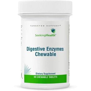 Seeking Health Digestive Enzymes Chewable, Vegan and Vegetarian Enzymatic Supplement to Support Healthy Digestion and Digestive Comfort with Amylase, Protease, and Lipase (60 Tablets)
