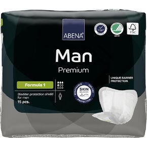 Abena Man Premium Incontinence Guards, (Sizes 0 to 2) Formula 1, 180 Count