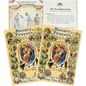 Needzo Illustrated Rosary Prayer Book, Full-Color Mysteries Guide, 54 Pages, 3.5" x 5.5" (Pack of 2)
