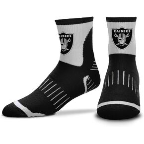 For Bare Feet NFL Performance Quarter Length Socks - Polyester Blend - Men and Woman - Compression Bands - High-Performance Socks (Las Vegas Raiders - Black, Adult Large) in Kuwait