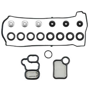 Valve Cover Gasket Set Spark Plug Tube Seal VTEC Solenoid Gasket VS50614R 15815-RAA-A02 ES73071 Fit for Acura CSX RDX RSX TSX for Honda Accord CR-V Civic Element 2.0L 2.3L 2.4L, Replace 15845-PNA-003