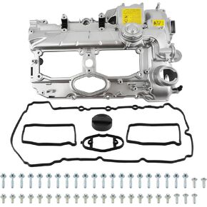 maXpeedingrods Aluminum Engine Valve Cover 11127512839, for BMW 325i 325Xi 325Ci 330Ci 330i 330Xi M54 E46 2003-2006, 525i 530i E39 2002-2005, X3 X5 Z4 E83 E85 2.5L 3.0L 3.5L l6, w/Gasket & Bolts Kit