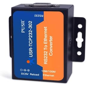USR-TCP232-302 Low-Cost Serial Device Server, Supports DHCP, RJ45