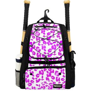 Baseball Bag, Youth Baseball Bag Softball Bat Bag with Vented Shoe Compartment, Baseball Equipment Bag TBall Bat with Fence Hook, for Batting Mitten, Helmet, Teeball Gear Adult Boys Girls Kid