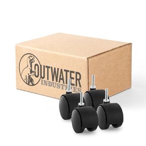 Outwater's Premium 2 inch Heavy Duty Gusset Reinforced Caster Wheels Without Brakes (Samson) SAMS-4-BK with 1/4-20 x 1" Threaded Stem