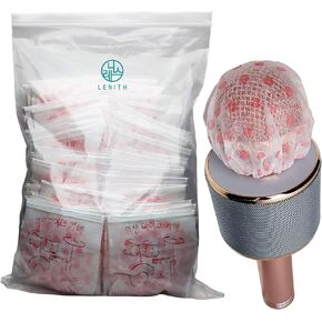 100 Pcs (50 Pack) Microphone Cover Non-Woven Handheld Microphone Windscreen Protective Removal Disposable Mike Cap for Church, Karaoke, Recording Room, Stage Performance