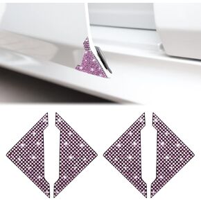 TOMALL Car Door Corner Edge Guards 4pcs Bling Rhinestone Anti-Scratch Car Door Edge Protector Sticker Door Corner Bumper Sticker(White)
