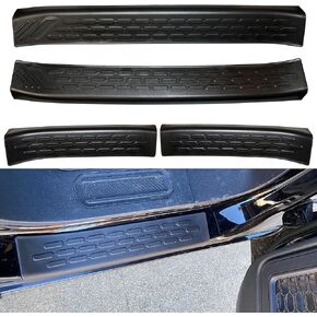 Door Sill Protector Guards for Ford Bronco 4 Door 2021 2022 2023 2024 Accessories Front Rear Entry Door Sill Scuff Plate Welcome Pedal Protector Cover for Bronco 4 Door, 4Pcs Black
