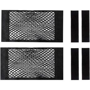 2 Pack Cooler Storage Bag, Heavy Duty Magic Adhesive Mesh Storage Net High Capacity Elastic Nylon Organizer Holder for YETI Tundra 45 Coolers and RTIC 45 Cooler Accessories, Car Resilient Pockets