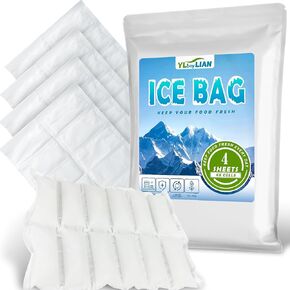 Dry Ice Pack for Shipping & Coolers Frozen Food,Reusable Cold Compress Bag,Flexible ice Pack Sheets,Versatile Cold Blanket,Leakproof Long Lasting Dry Ice Pack (48Packs - 4 Large) in Kuwait