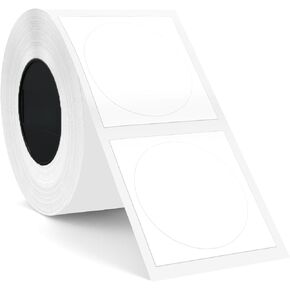 Label Maker Tape SUPVAN T50M Adapted Label Print Paper Refill Transparent Round Size Φ2 140pcs Thermal Laminated Waterproof Self-Adhesive Multipurpose Labeling Tape Replacement