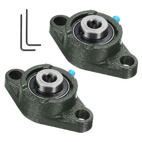 uxcell 2pcs UCFL209 Pillow Block Bearings 45mm Bore Self Alignment, Solid Cast Iron Base Mounted Chrome Steel Bearings