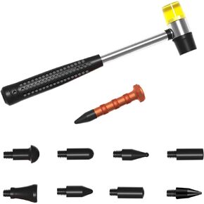 4Pcs/Set Car Dent Repair Tools, Paintless Dent Repair Removal Tool, Heavy Duty Dent Puller Kit, Powerful Car Body Repair Tool, Glue Tabs Dent Remover Tool for Car Dent Repair (Yellow)
