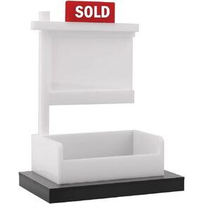 Real Estate Business Card Display, Acrylic Card Display Stand Accommodates 3.5x2 Inch Cards Desktop Business Card Holder for Business Office