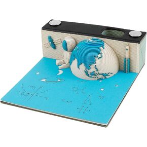 3D Memo Pad, 2024 Desk Calendar Memo Pad, Time Piece Calendar 2024, 3D Art Calendar 2024, Carving Art Notepad, 3D Magic Castle Weekly Calendar Notepad DIY Sticky Post Craft (Style 2)