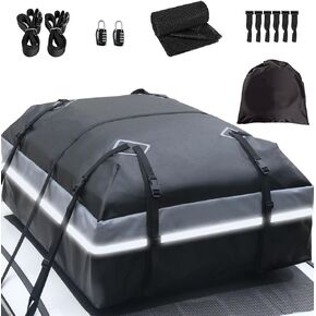 21 قدم مكعب حقيبة على سطح السيارة حقيبة نقل البضائع مقاومة للماء شديدة التحمل لجميع السيارات مع / بدون رف بما في ذلك حصيرة مضادة للانزلاق 2 أقفال الأمتعة 2 أشرطة إضافية 6 أشرطة نايلون قوية حقيبة تخزين in Kuwait