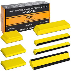 كتل صنفرة من كيتوفا لجسم السيارة، مكعبات صنفرة للسيارات، 7 قطع من كتلة صنفرة الجسم التلقائي - تحل محل كتلة الصنفرة 3M، مجموعة قوالب الصنفرة اليدوية، للأعمال الخشبية، جسم السيارة، تلميع الحرف اليدوية in Kuwait