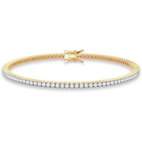 سوار التنس Femme Luxe Sara Diamond للنساء (2.00 قيراط، لون G-H، وضوح I2)، ذهب أبيض أو أصفر عيار 14 قيراط، مع صندوق هدايا، مجوهرات قابلة للهدايا in Kuwait