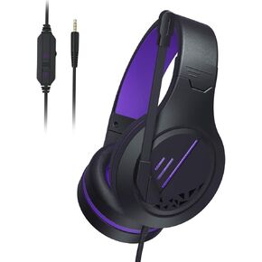 Anivia Stereo Gaming Headset for PS4, PC, Xbox One Controller, Noise Cancelling Over Ear Headphones with Mic, Soft Memory Earmuffs for Laptop/Mac/Nintendo/PS3 Games(Purple)