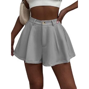 XinYangNi Women's Casual Elastic High Waisted Wide Leg Flowy Shorts Pleated Dressy Summer Shorts