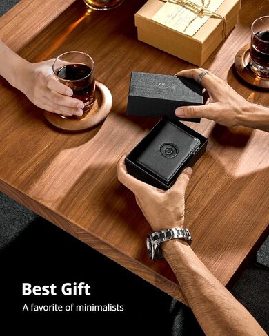 محفظة Airtag للرجال مع حامل بطاقة هوائية من الجلد المحبب العلوي، محفظة للرجال من Apple Air Tag، حامل بطاقة ائتمان منبثق مع جيب مخفي ثلاثي الطي، يحمل سعة 10 بطاقات، نافذة لبطاقة الهوية (أسود) in Kuwait