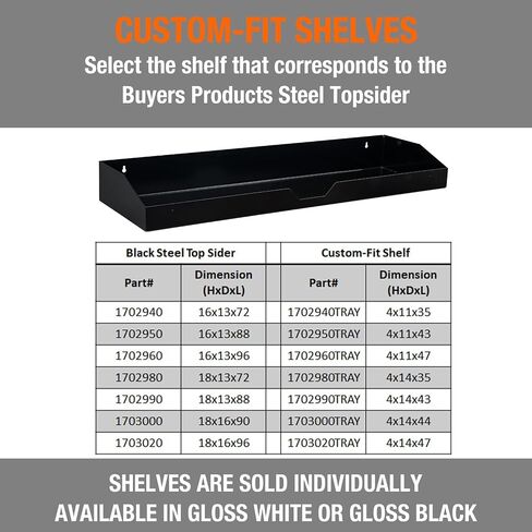 Buyers Products 1702840TRAY 35 Inch White Powder Coated Carbon Steel Tray For 72-Inch Topsider Truck Box, Middle Notch in Saudi Arabia