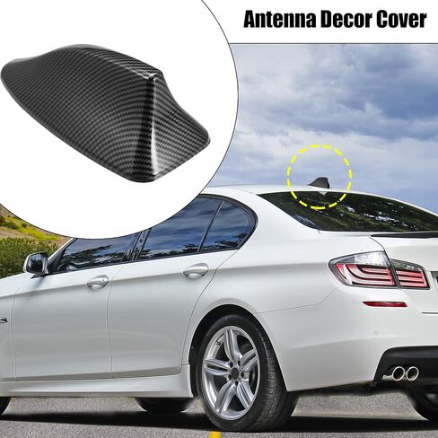 X AUTOHAUX سيارة زعنفة القرش شكل هوائي سقف غطاء جوي زخرفة خارجية نمط ألياف الكربون الأسود لسيارات BMW F10 F11 F18 F01 F02 M5 in Saudi Arabia