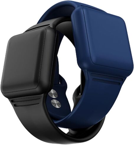 2 Pack AirTag Bracelet for Kids, Waterproof Air tag Holder for Kids with Soft Silicone Full Coverage Anti-Lost Hidden Airtag Wristband Accessories for Child (Black+Dark Blue) in Saudi Arabia