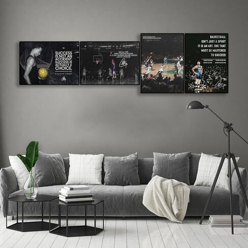 BAOGELI Stephen Curry Quote Posters Basketball Canvas Poster Wall Art Print Set of 4 Gifts for Boys Living Room Bedroom Decoration Unframed: 8x12inch in Saudi Arabia