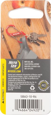 Nite Ize S-Biner Aluminum Dual Carabiner - Size 3 - Red - 5 Count (5 Pack) in Saudi Arabia