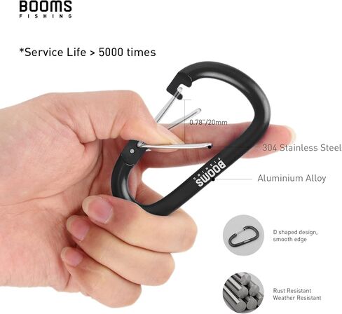 Booms Fishing 8PCS Carabiner Clips، 3in Large Carabiner Keychain، الألومنيوم D Ring Carabiener Clip مع 8PCS Key Rings، CC3 Multi-Use Carabianer تستخدم على نطاق واسع للأنشطة الخارجية، ألوان متنوعة in Kuwait