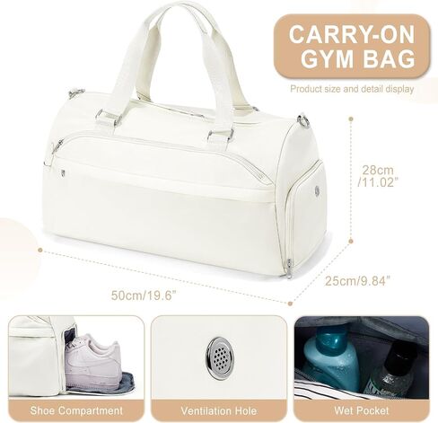 Gym Bag for Women Men, Sport Duffle Bag with Shoe Compartment, Travel Shoulder Bag, Carry on Gym Tote Bag in Saudi Arabia
