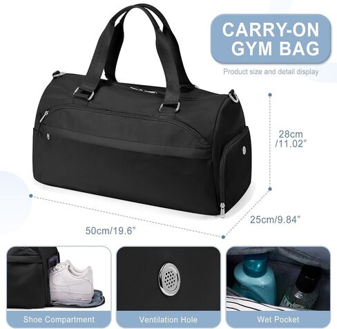 Gym Bag for Women Men, Sport Duffle Bag with Shoe Compartment, Travel Shoulder Bag, Carry on Gym Tote Bag in Saudi Arabia