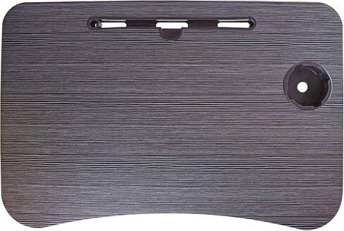 طاولة سرير للكمبيوتر المحمول، مكتب قائم قابل للطي ومحمول مع فتحة للكوب، حامل للكمبيوتر المحمول وصينية الإفطار وحامل كتب للحديقة - أسود in Kuwait