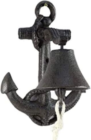 جرس مرساة مثبت على الحائط من الحديد الزهر مقاس 8 بوصات - ديكور مرساة - بحري in Kuwait