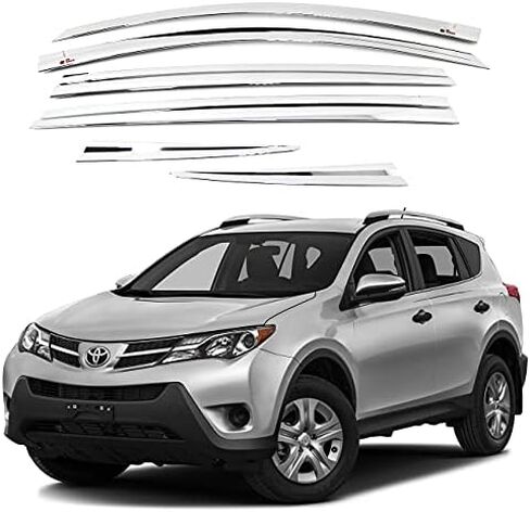 مجموعة حاجب النافذة الجانبية للدخان الداكن من AUTOCLOVER مكون من 6 قطع لسيارة Toyota RAV4 2019 2020 2021 2022 2023/حاجب حماية للمطر خارج القناة in Kuwait