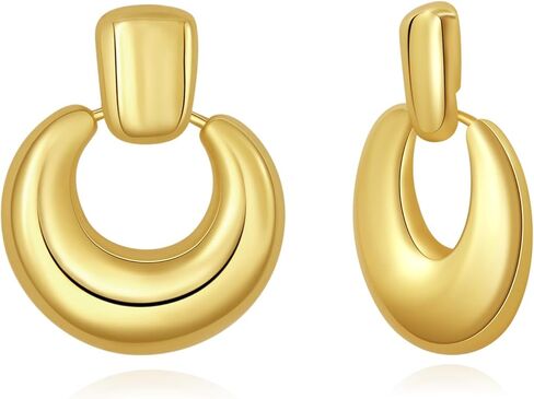 Gold Hoop Earrings, 18K Gold Plated Earrings for Women, Hypoallergenic Gold Earrings with 925 Sterling Silver Posts, Small Hoop Earrings for Anniversary, Birthday in Saudi Arabia