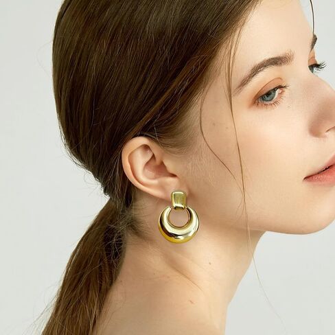 Gold Hoop Earrings, 18K Gold Plated Earrings for Women, Hypoallergenic Gold Earrings with 925 Sterling Silver Posts, Small Hoop Earrings for Anniversary, Birthday in Saudi Arabia