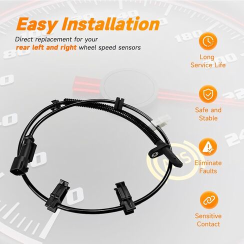 قطعتان من مستشعرات سرعة العجلات ABS متوافقة مع Chevy Traverse/GMC Acadia/Buick Enclave/Saturn Outlook، مستشعر ABS مع حزام سلكي للخلف الخلفي الأيسر والأيمن يستبدل OEM #ALS1754، 22951116 in Kuwait