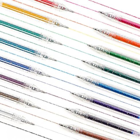 Grabie 18 Color Glitter Gel Pens, Retractable Sparkle Art Pens in Saudi Arabia