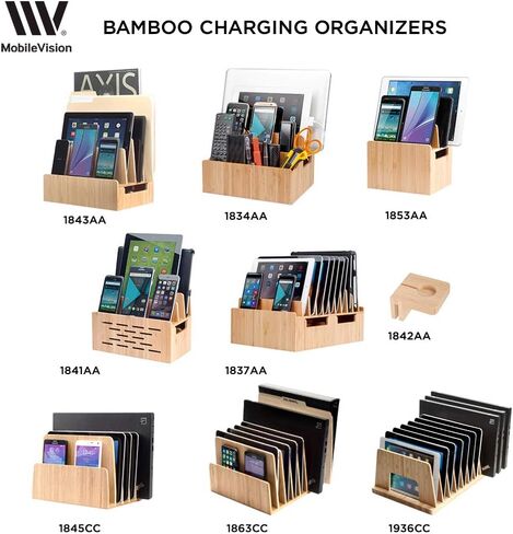 محطة شحن MobileVision Bamboo ومنظم الأجهزة المتعددة إصدار نحيف للهواتف الذكية والأجهزة اللوحية وأجهزة الكمبيوتر المحمولة in Saudi Arabia