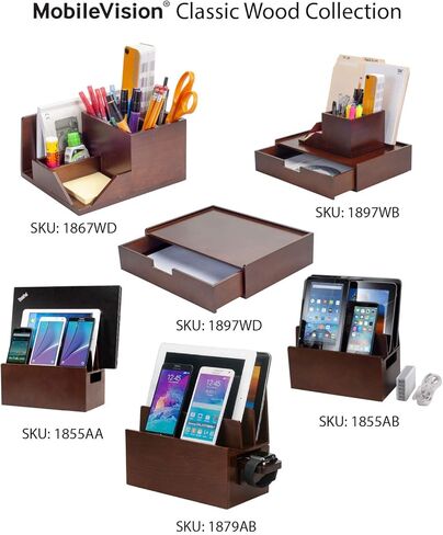 محطة شحن MobileVision Bamboo ومنظم الأجهزة المتعددة إصدار نحيف للهواتف الذكية والأجهزة اللوحية وأجهزة الكمبيوتر المحمولة in Saudi Arabia